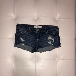 Hollister Dark Wash Shorts Lightly Distressed
